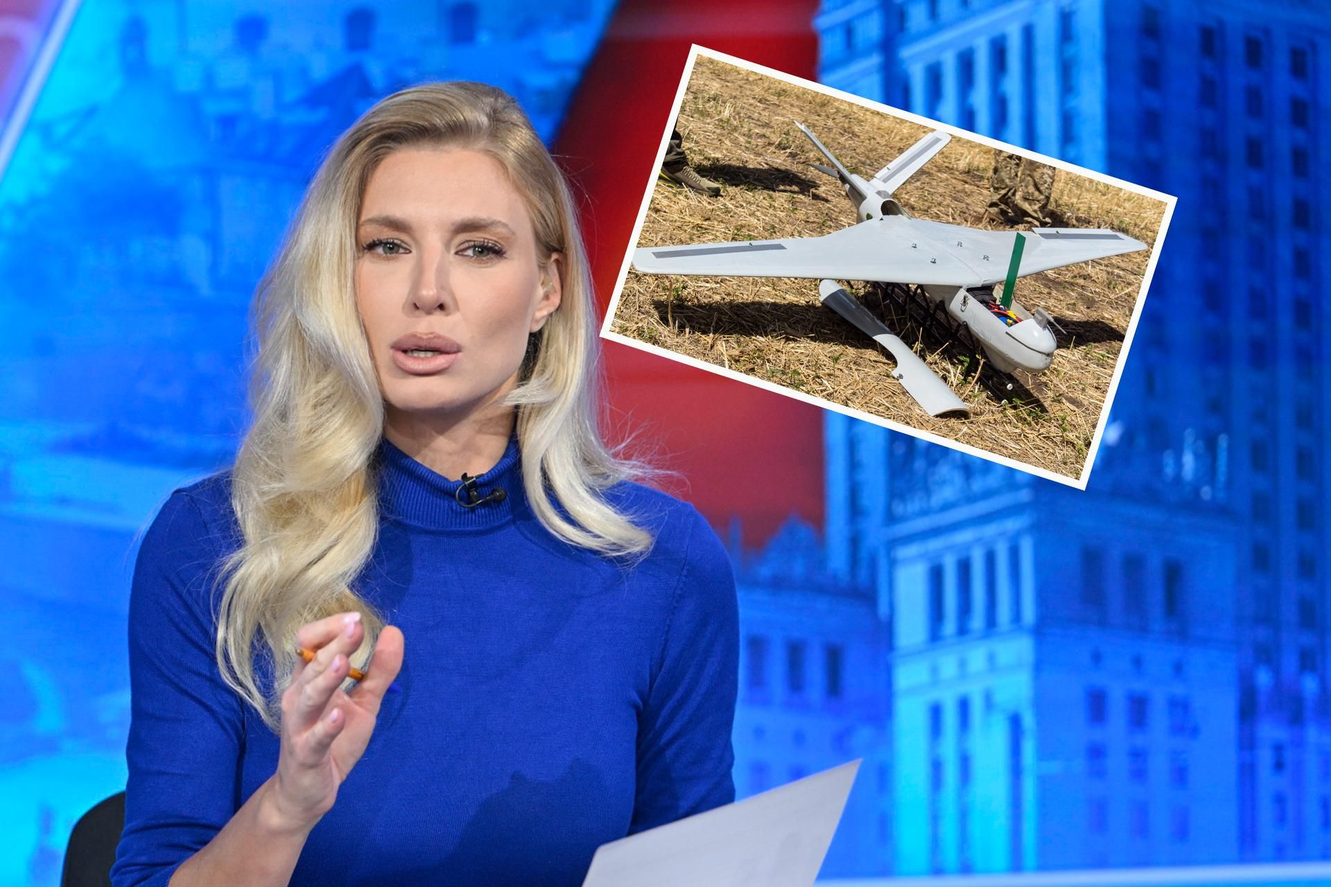 Karolina Pajączkowska na miejscu upadku rosyjskiego drona