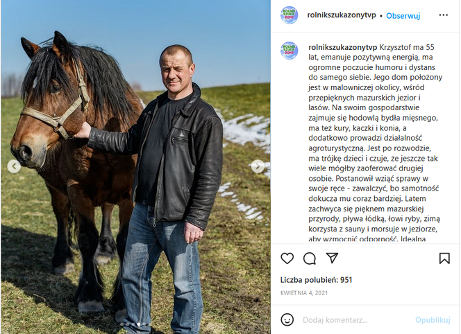 Nie żyje Krzysztof z "Rolnik szuka żony"
