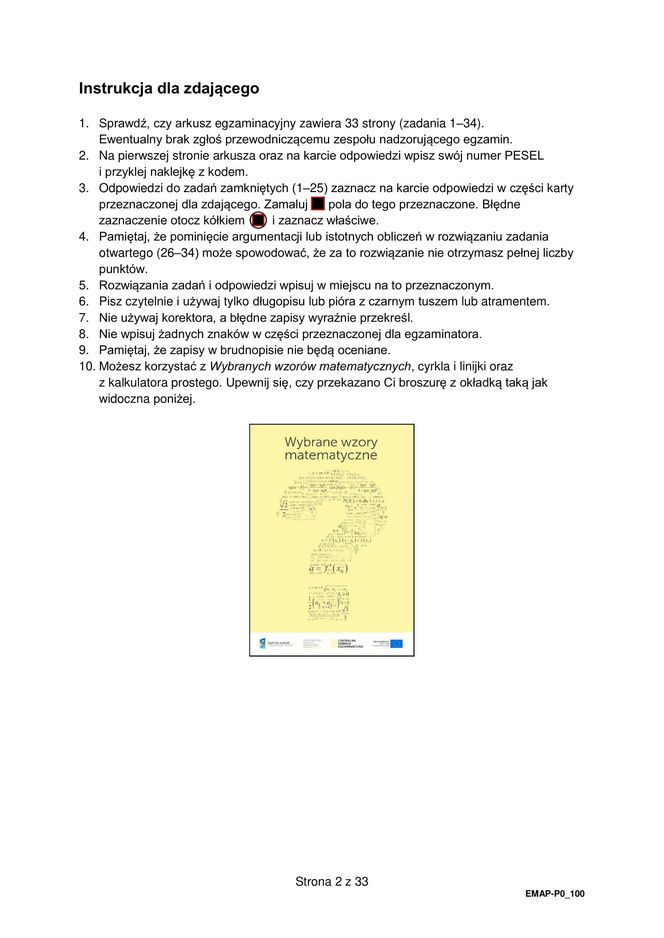 Matura 2025: matematyka 6.05.2025. Arkusze CKE i odpowiedzi. Poziom podstawowy 1 i 2 część [Formuła 2015]