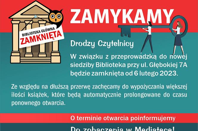  Biblioteki Miejskiej przy ulicy Głębokiej będzie zamknięta od 6 lutego.