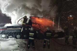 Pożar ratraku w Szczawnicy. Sprzęt spłonął doszczętnie