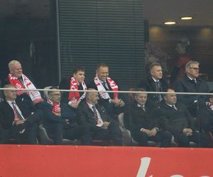 Karol Nawrocki na meczu Polska - Holandia