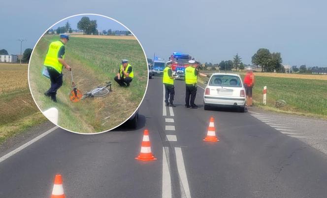 Tragiczne potrącenie rowerzysty pod Inowrocławiem! 80-latek zginął na miejscu 