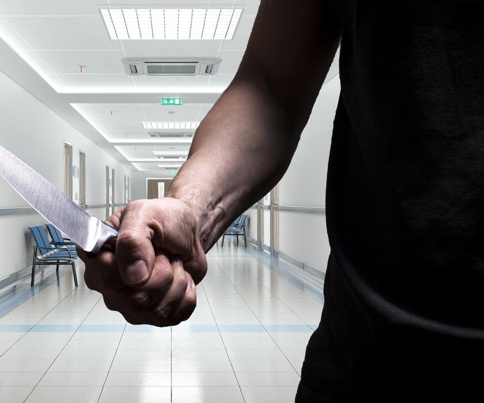 Horror w Gostyninie. Pacjent rzucił się z nożem na pielęgniarzy. 38-latek trafił do izolatki