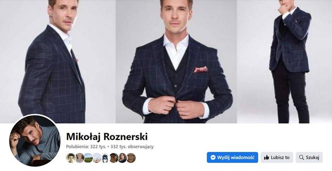 Mikołaj Roznerski (Marcin w M jak miłość) prawdziwy profil na Facebook-u