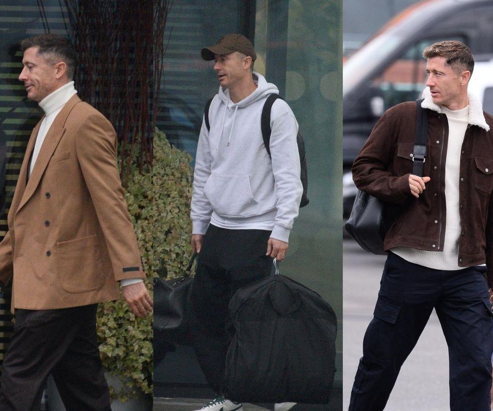 Robert Lewandowski na lotnisku