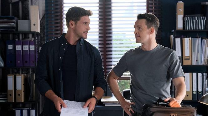 M jak miłość odc. 1764. Jakub Karski (Krzysztof Kwiatkowski), Marcin (Mikołaj Roznerski)