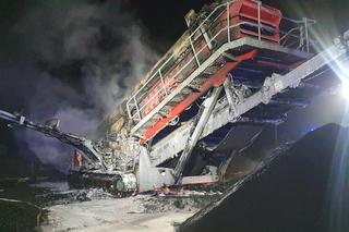 Pożarn na ternie Euroterminalu w Sławkowie. Zapałia się kruszarka do węgla