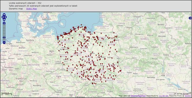 Od początku XXI wieku na 352 zaobserwowane zjawiska 61 miało postać trąb wodnych (ponad 1/6 wszystkich raportów dla Polski)