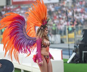 Kibice na meczu gwiazd Polska - Brazylia na Stadionie Śląskim