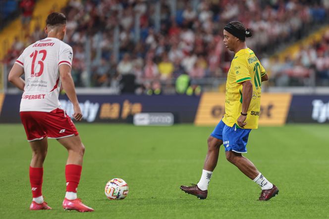 Ronaldinho na Stadionie Śląskim w meczu gwiazd Polska - Brazylia