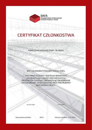 Certyfikat DAFA 5. edycja