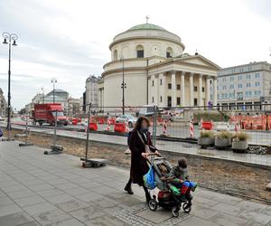 Prace budowlane na pl. Trzech Krzyży