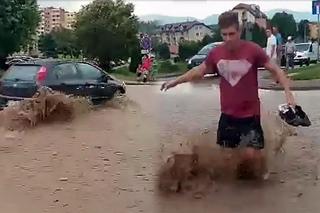 Burza w Żywcu. Środkiem miasta płynęła rzeka
