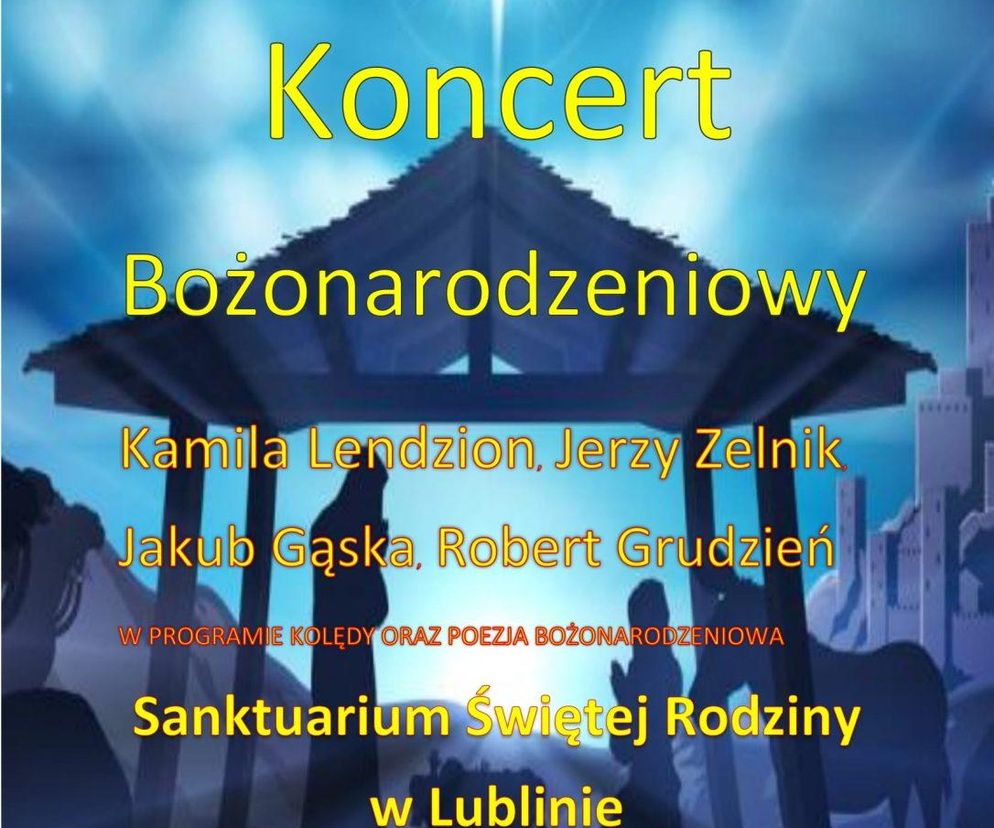 Plakat zapowiadający koncert bożonarodzeniowy