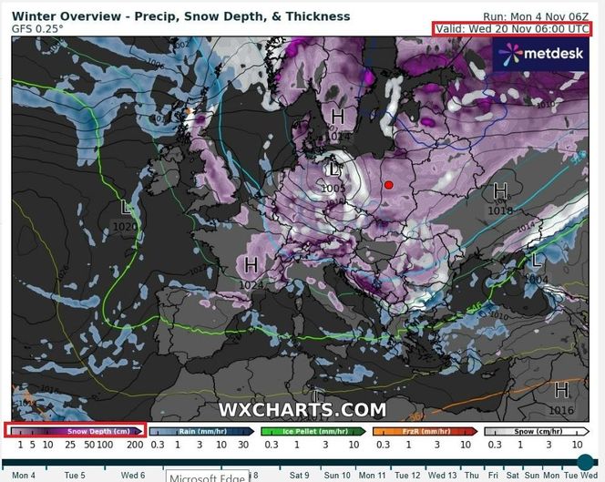 Śnieg w Polsce w drugiej połowie listopada 2024 