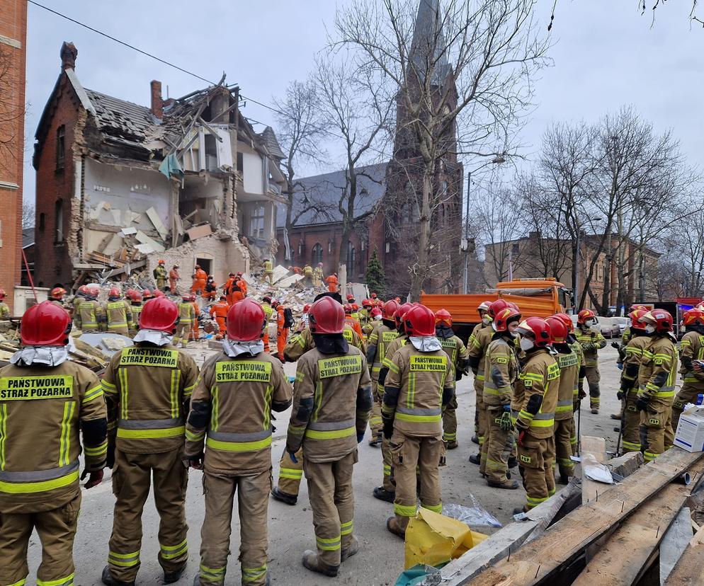 Tak pracowali strażacy na miejscu wybuchu w Katowicach