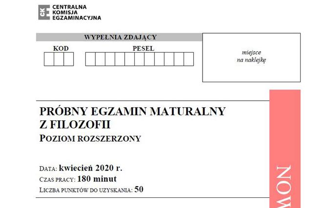 Matura próbna 2020 - filozofia