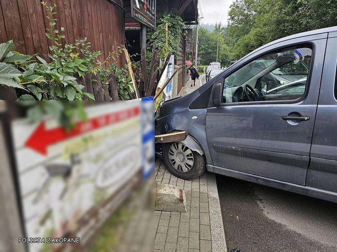  Ponad 3 promile i rajd po centrum Zakopanego. Zakończył jazdę na ścianie budynku