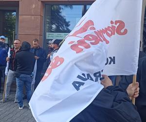 Protest górników w Katowicach w sprawie taniego węgla