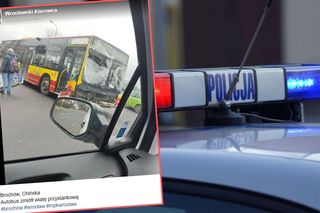 Wypadek na Brochowie. Autobus wjechał w wiatę przystanku 