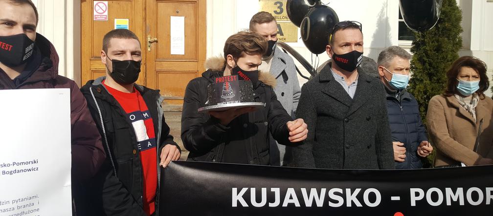 Protest branży weselnej w Bydgoszczy