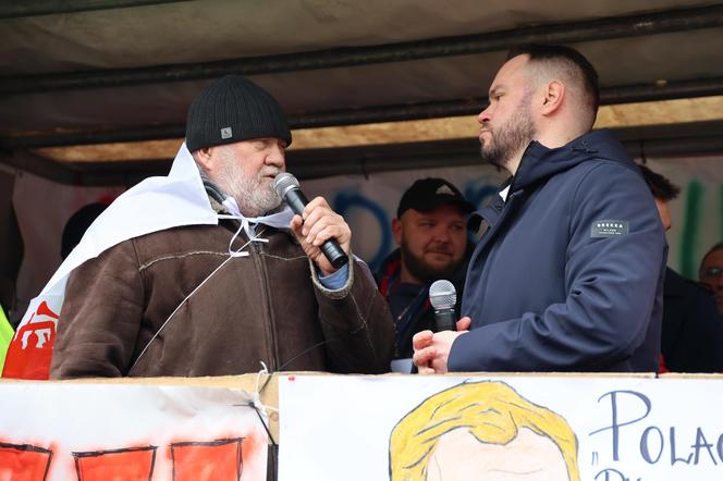 Protest rolników 20 marca przed Lubelskim Urzędem Wojewódzkim w Lublinie