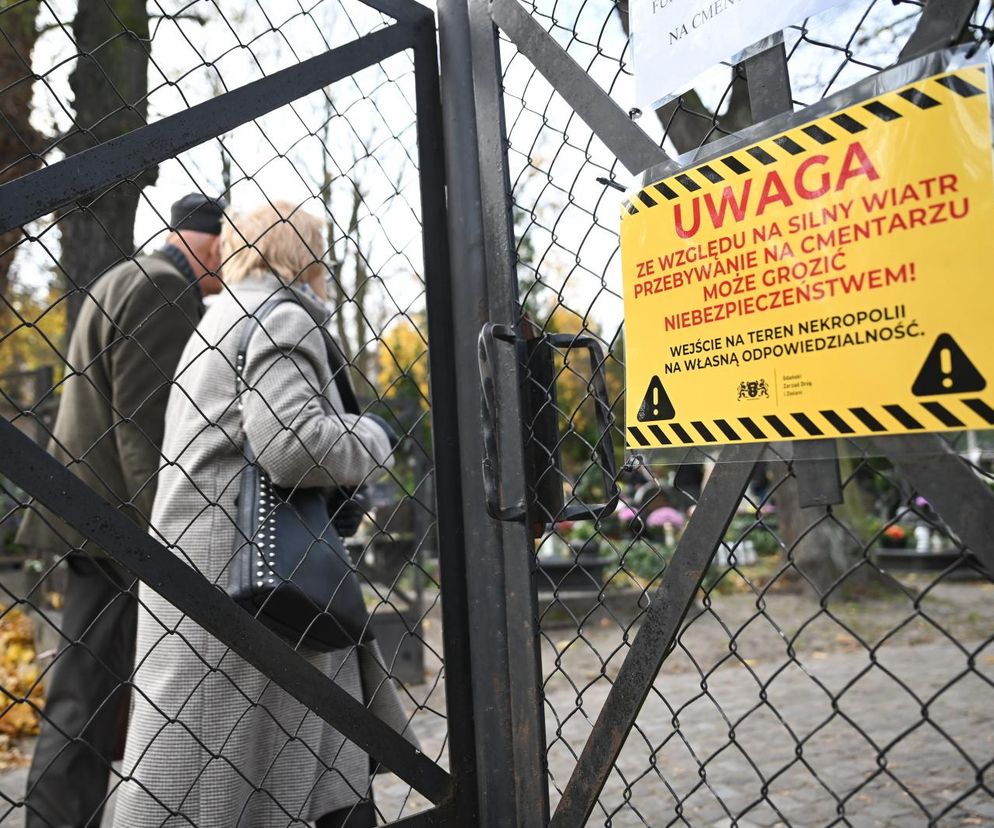 Ostrzeżenie przed wchodzeniem na cmentarz w Gdańsku