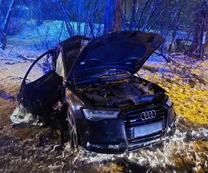 Audi uderzyło w drzewo, pasażer nie przeżył. Tragiczny wypadek w Krakowie 