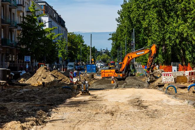 Tramwaj na Rakowieckiej w budowie