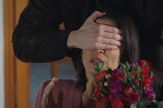 M jak miłość odc. 1731. Patrycja (Alżbeta Lenska), Łukasz (Jakub Józefowicz)