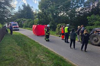 Rowerzysta nie żyje po zderzeniu z ciągnikiem! Tragiczny wypadek w Mieczkowie