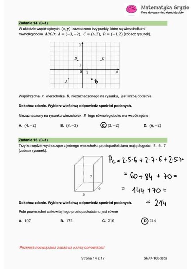 Egzamin ósmoklasisty matematyka 2025: ODPOWIEDZI, arkusze CKE [14.05.2025]