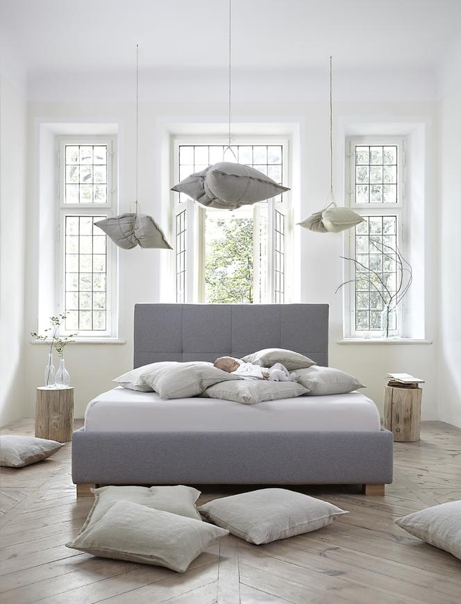 Projekt sypialni w stylu nowoczesnym z elementami eko
