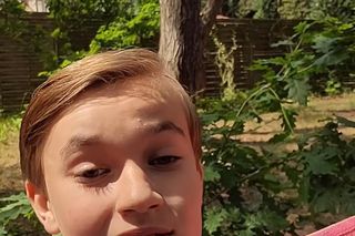 M jak miłość. Misiek (Aleksander Bożyk) na planie