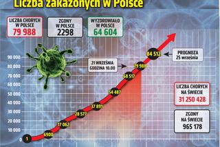 Koronawirus w Polsce. Statystyki, wykresy, grafiki: 21.09.2020