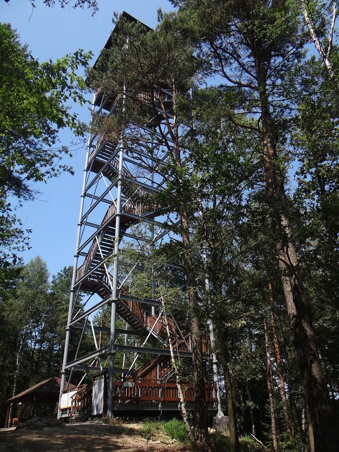 Wieża widokowa w Iwkowej (Podgórze Wiśnickie) na górze Szpilówka - 33 metry 