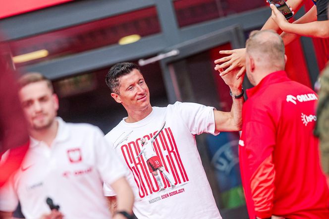 Robert Lewandowski na meczu Polska - Mołdawia