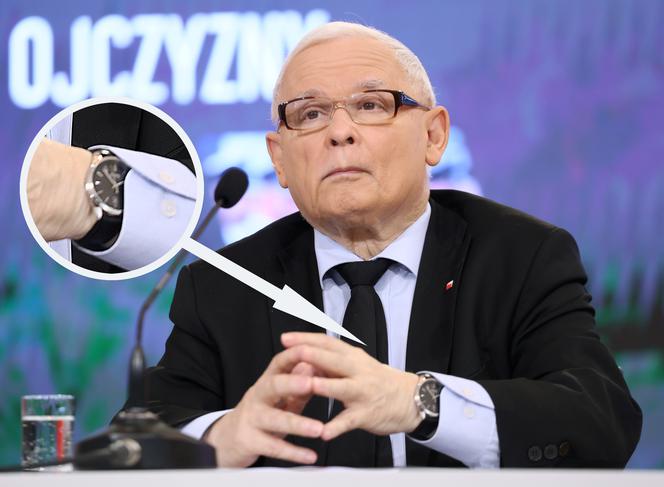 Jarosław Kaczyński, zegarek, konferencja