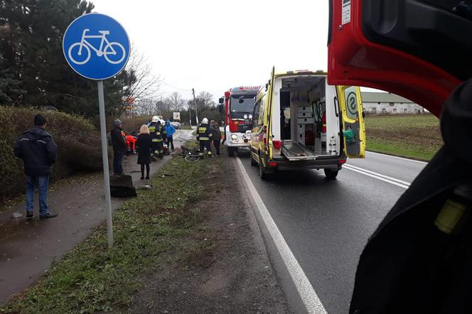 Tragiczny wypadek w Gościeradzu. Nie żyje rowerzysta! [ZDJĘCIA]