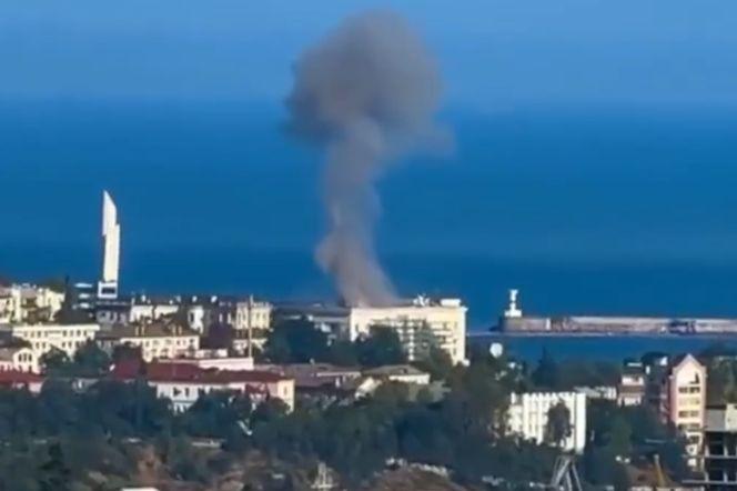Ekslozja w największym mieście Krymu. Kłęby dymu nad kwaterą główną Floty Czarnomorskiej