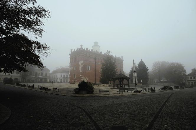 Sandomierz w jesiennej szacie z lotu ptaka