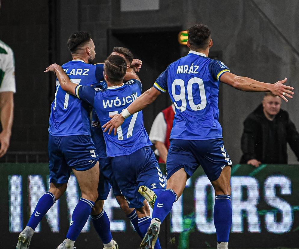 Radość piłkarzy Motoru Lublin po strzeleniu gola w meczu z Lechią Gdańsk