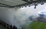 Dymy na meczu Legia - Lech