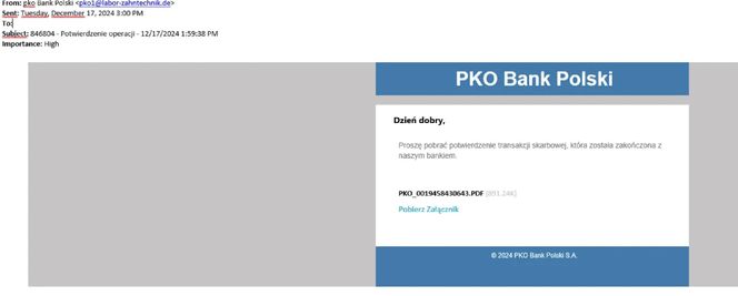 PKO BP - fałszywy e-mail