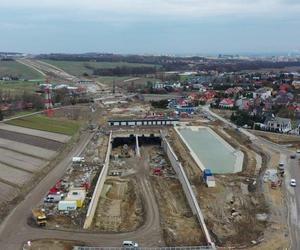 Budowa półnoicnej obwodnicy Krakowa ZDJĘCIA LUTY 2024
