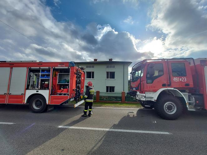 Pożar domu w Małyszynie 25.10.2022