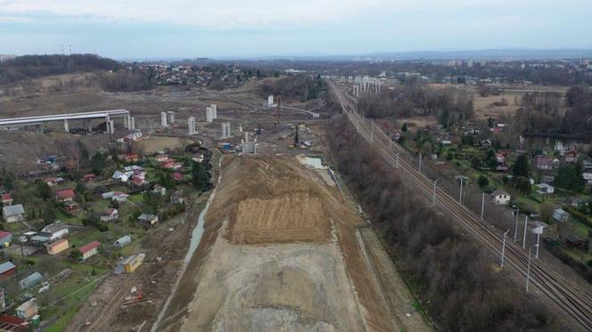 Budowa półnoicnej obwodnicy Krakowa ZDJĘCIA LUTY 2024