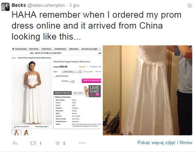 Nie zamawiaj sukienek z Chin