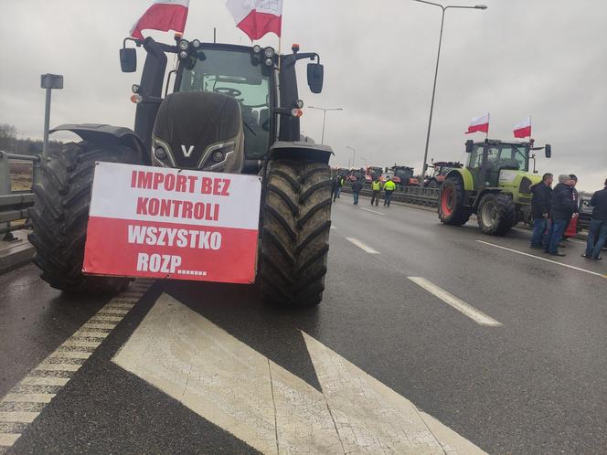 Protest rolników w Elblągu na S7